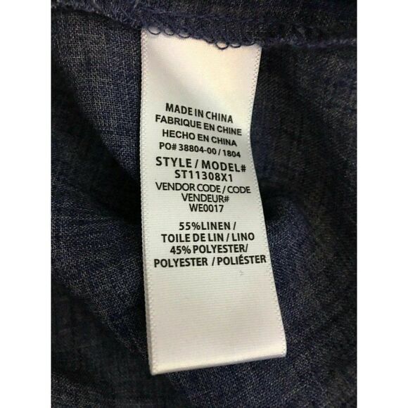 Splendid Womens Solid Navy Blue Jean Print Short Sleeve Tank Top Small - Picture 6 of 7